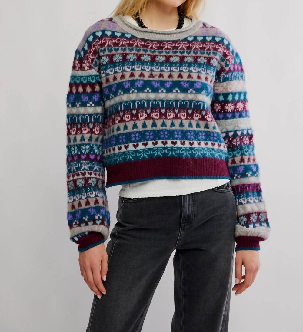 NEW FREE PEOPLE women's favorite things sweater in blue